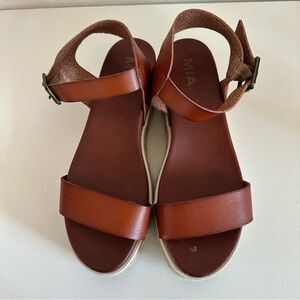 MIA Women's Tan Leather Sandals